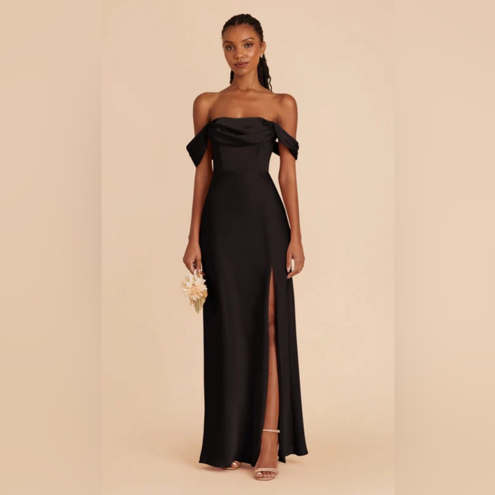 Birdy Grey MIA CONVERTIBLE DRESS MATTE SATIN BLACK